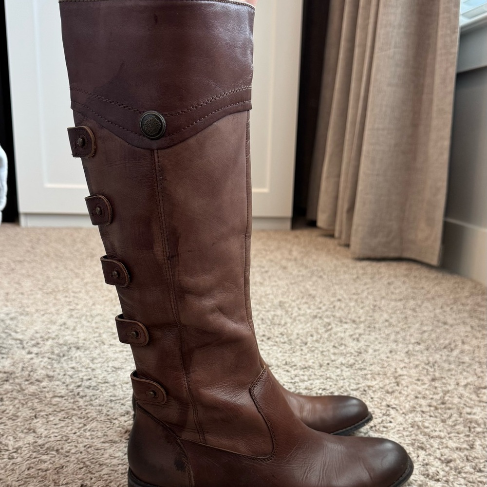 Arturo Chiang Brown Leather Knee-High Boots